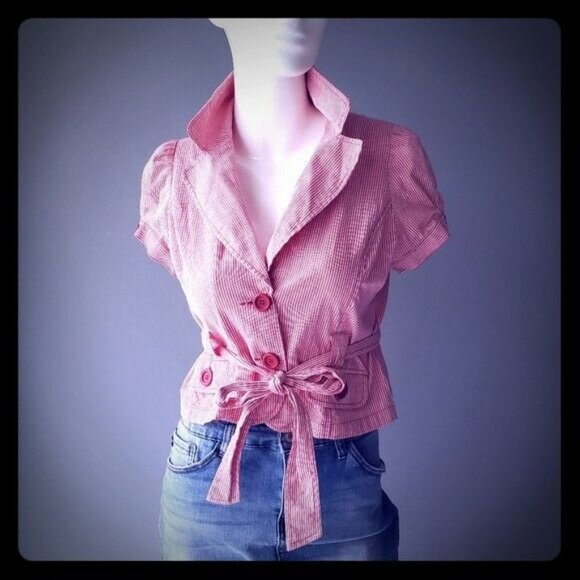 Cute vintage jacket red white stripe - Picture 1 of 7